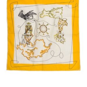 Vintage Emilio Pucci Cotton Print Map Scarf